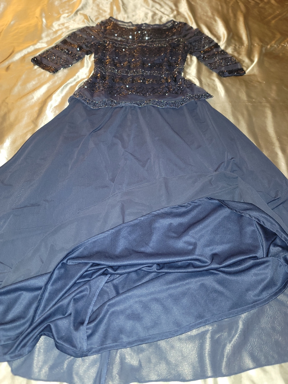 Pisarro Nights Blue lace sequin dress size 8